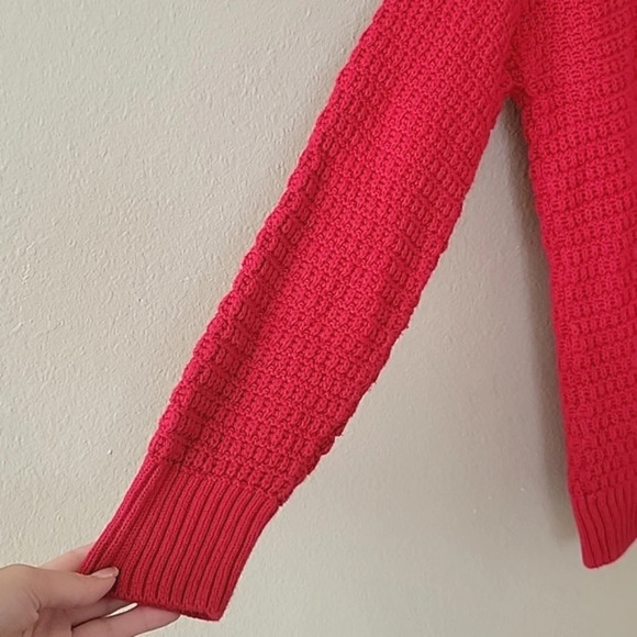 Old Navy Red Chunky Knit Tunic Length Sweater - Size Medium - Picture 3 of 8